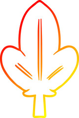 Obraz premium warm gradient line drawing cartoon leaf
