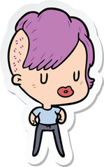 sticker of a cartoon girl