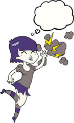 thought bubble cartoon vampire girl flying