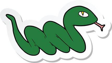 sticker of a cartoon slithering snake