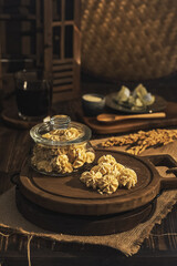 sagu keju or cheese sago cookies, popular in hari raya