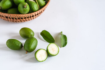 kedondong or ambarella is a tropical fruit. this fruit usually used in salad fruit or rujak and juice