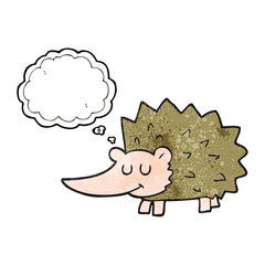 thought bubble textured cartoon hedgehog