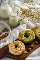 assorted donut or doughnuts. selective focus