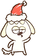 Christmas Dog Chalk Drawing