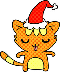 christmas cartoon of kawaii cat