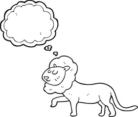 thought bubble cartoon lion