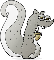 cartoon squirrel with nut