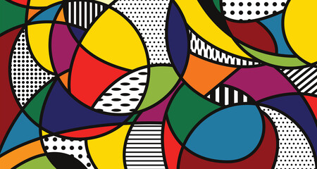 Pop Art vector image. Pop-art geometric colourful.Color splash abstract background for design.	