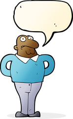 cartoon worried man with speech bubble