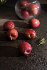 red apple on the table