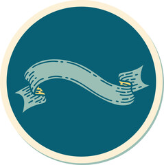tattoo style sticker of a banner