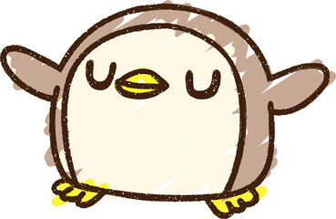 Penguin Chalk Drawing