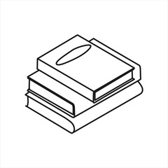 set of book , vector, icon isolated on white