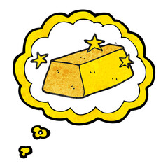 thought bubble textured cartoon gold