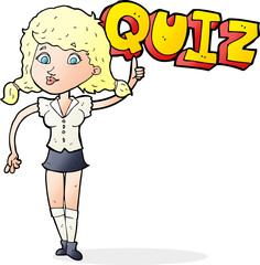 quiz sign cartoon