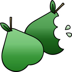 gradient shaded cartoon pears