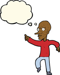 cartoon angry old man with thought bubble