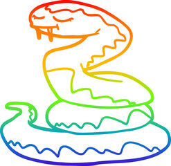 rainbow gradient line drawing cartoon snake