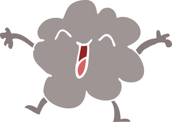 cartoon doodle happy grey cloud