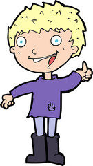 cartoon excited boy