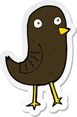 sticker of a funny cartoon bird