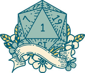natural one d20 dice roll illustration