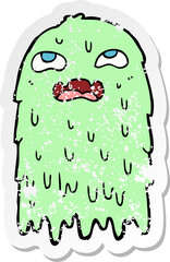 retro distressed sticker of a gross cartoon ghost