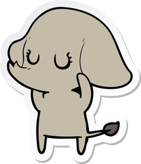 sticker of a cute cartoon elephant