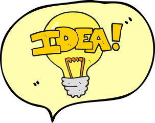 speech bubble cartoon idea light bulb symbol