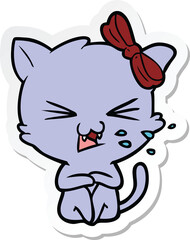 sticker of a cartoon cat