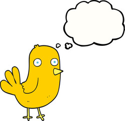 thought bubble cartoon bird