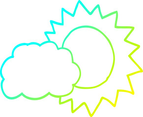 cold gradient line drawing cartoon weather