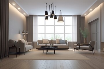 modern living room, interior, room, home, furniture, design, living, house, sofa, table, apartment, living room, generative ai