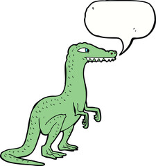 cartoon dinosaur with speech bubble