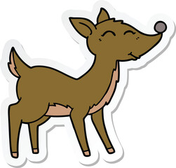 sticker of a cartoon deer
