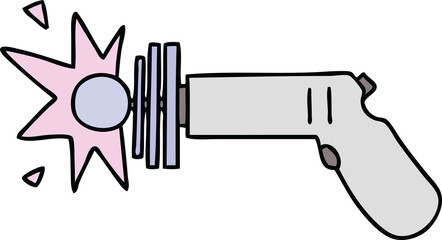 quirky hand drawn cartoon ray gun