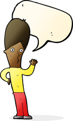 cartoon man waving with speech bubble