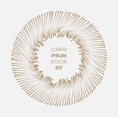 Circle frame element. Radial racy vector logo design. Art composition. Cover design template. 3D illustration for brochure, poster, presentation, flyer or banner.