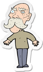Obraz premium sticker of a cartoon angry old man