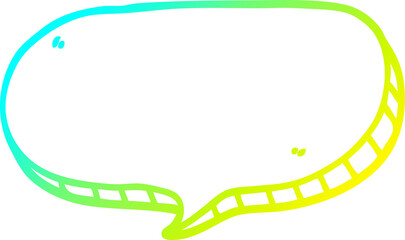 cold gradient line drawing cartoon speech bubble