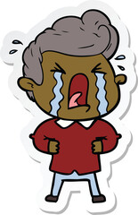 Fototapeta premium sticker of a cartoon crying man