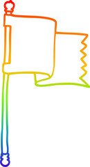 rainbow gradient line drawing cartoon waving flag