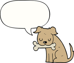 cartoon dog and speech bubble