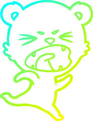 cold gradient line drawing angry cartoon bear