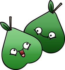 gradient shaded cartoon pears