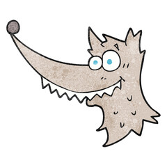 textured cartoon wolf head