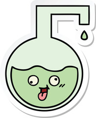 sticker of a cute cartoon science experiment