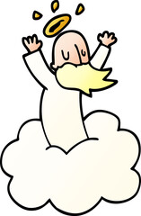 cartoon doodle god on cloud
