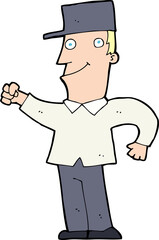 cartoon man punching air